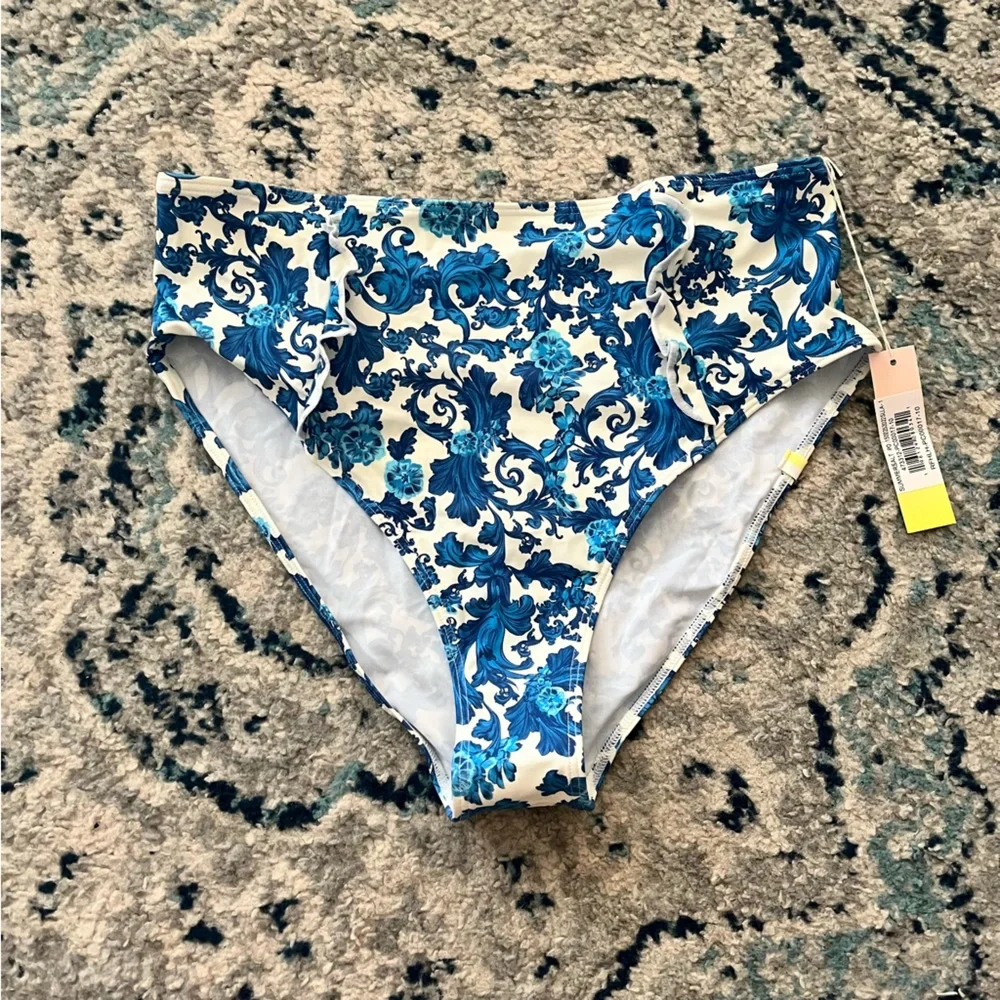 New Summersalt x Mestiza The Ruffle High Leg High Rise Bikini Bottom Size 10